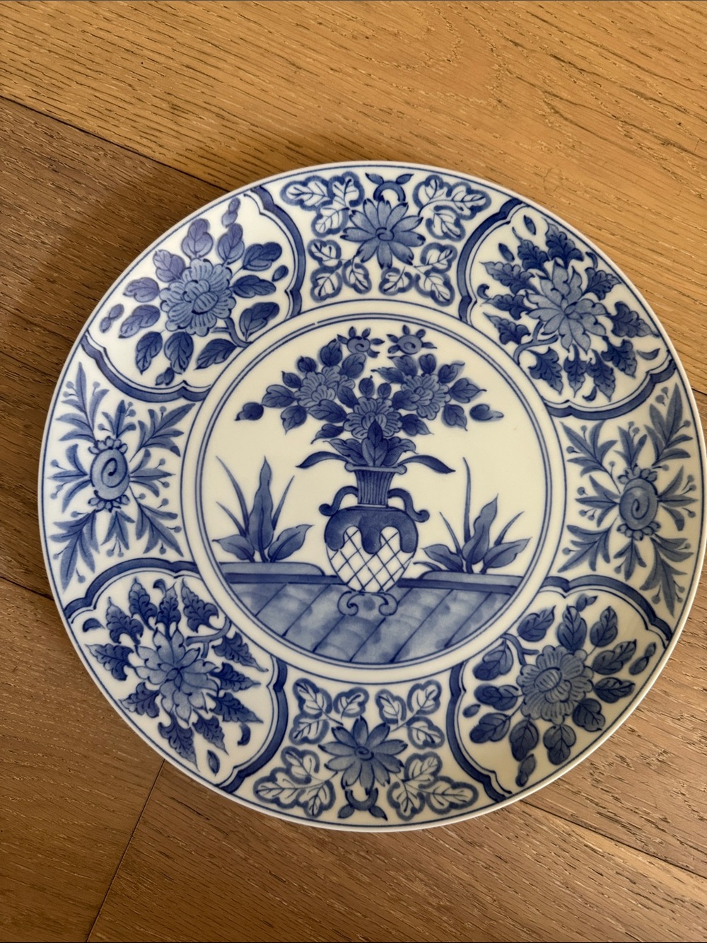 Andrea by Sadek blue and white plate, made in Japan